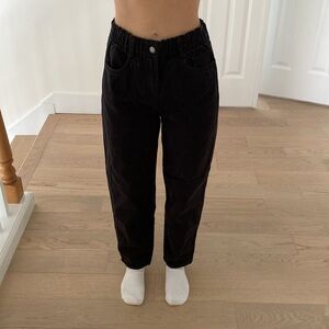 Black Mid Rise Relaxed Jeans